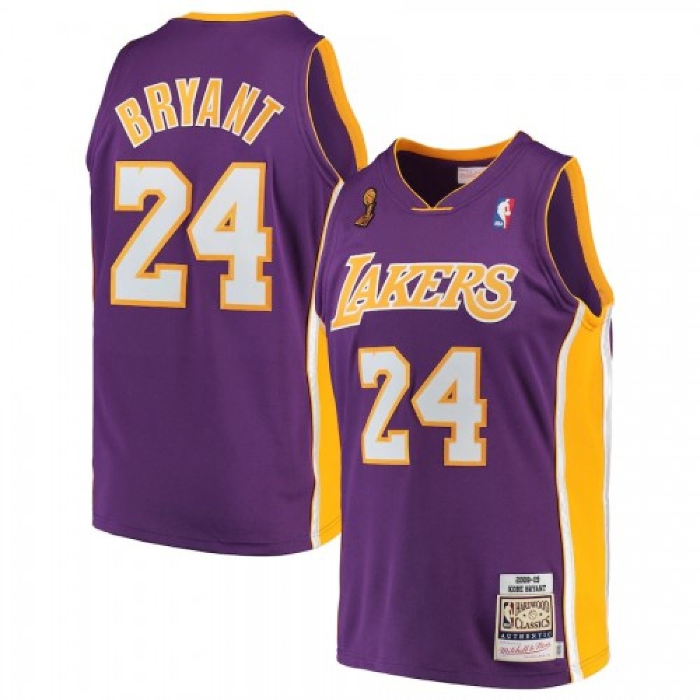 Men's Los Angeles Lakers Road Final Kobe Bryant #24 Throwback Purple 08-09 Hardwood Jersey-Pro Kit Vault | Brand New 26/27 Sports Jerseys